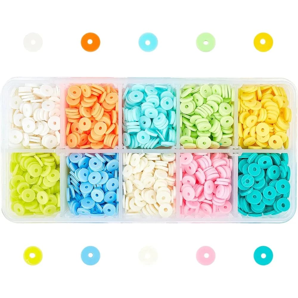 2500 pz 10 Colori 6mm Perline di Argilla Polimerica Fatte A Mano Piatto Rotondo Heishi Perline Disco di Argilla Polimerica Perline Del Distanziatore per il FAI DA TE