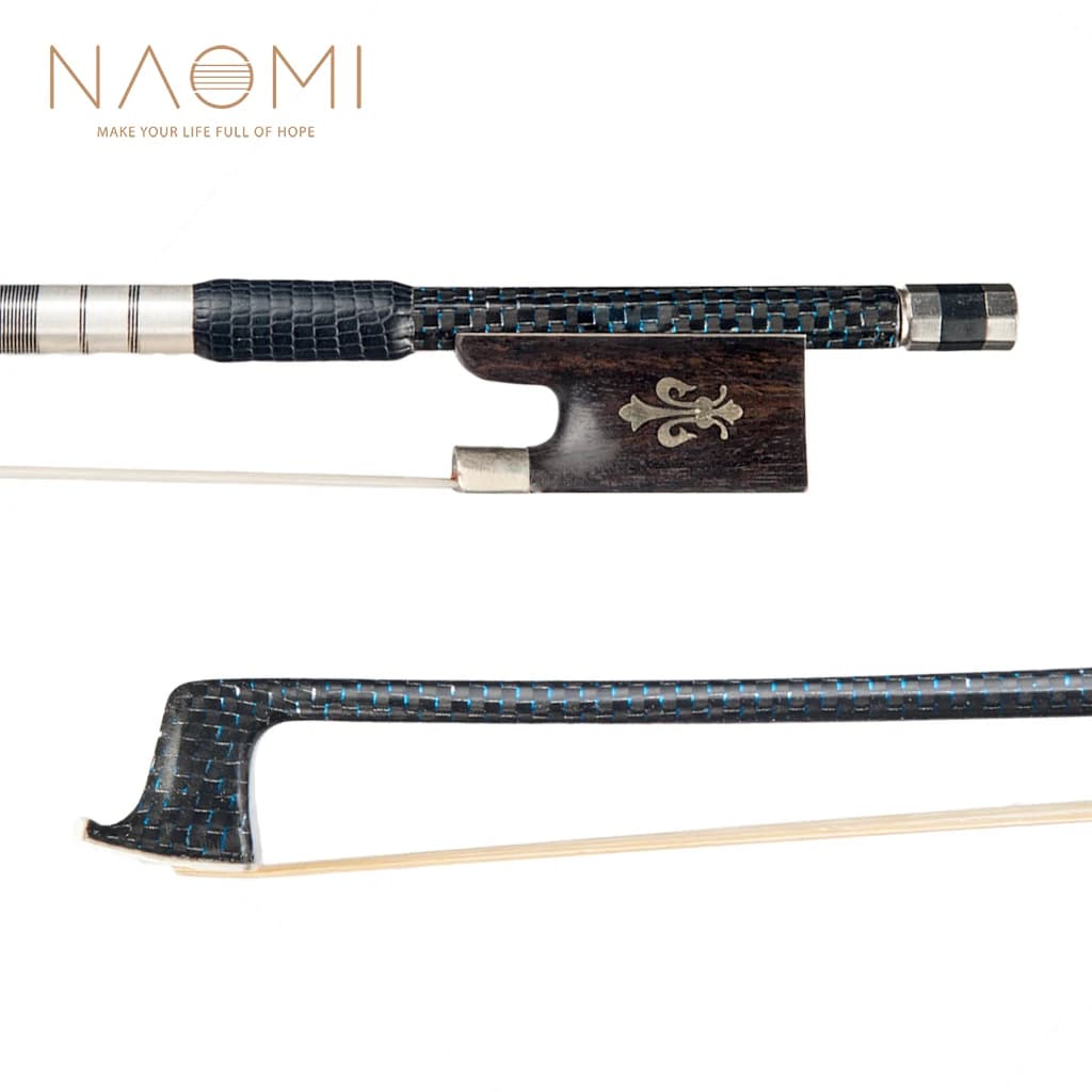 Well Balanced 4/4 Violin Arch Violino Fiddle Bow Braided Carbon Fiber Round Stick Exquisite Horsehair Ebony Stringed Instrument