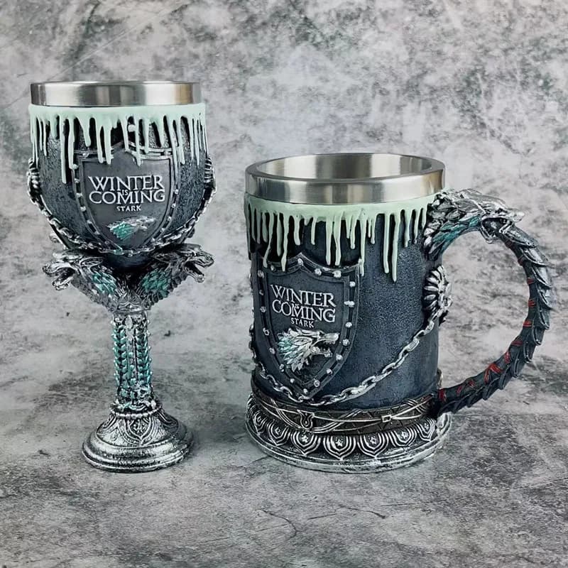 1PCS Tazza Calice In Acciaio Inox Resina 3D Birra Tankard Bicchiere di Vino Tazze Party Drinkware UOMO Decorazione Regalo Di Natale Neve Inverno