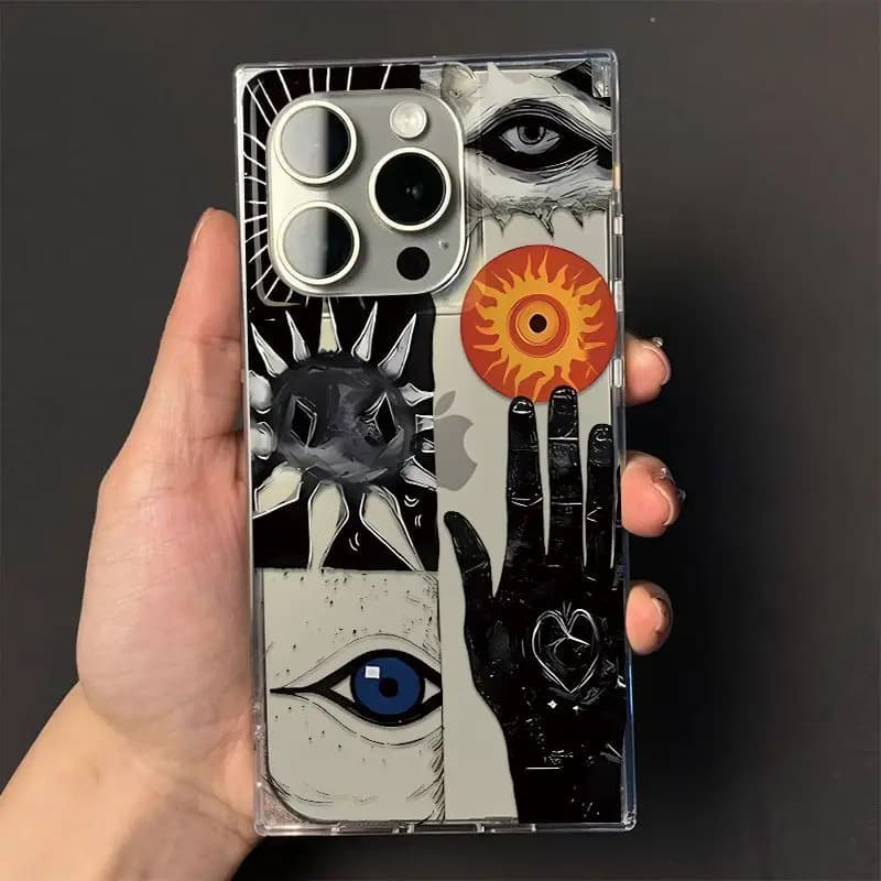 Niche Fashion Abstract Art Phone Case for iPhone 17 16 15 14 13 12 11 Pro Max PLUS Air INS Cover soft transparent