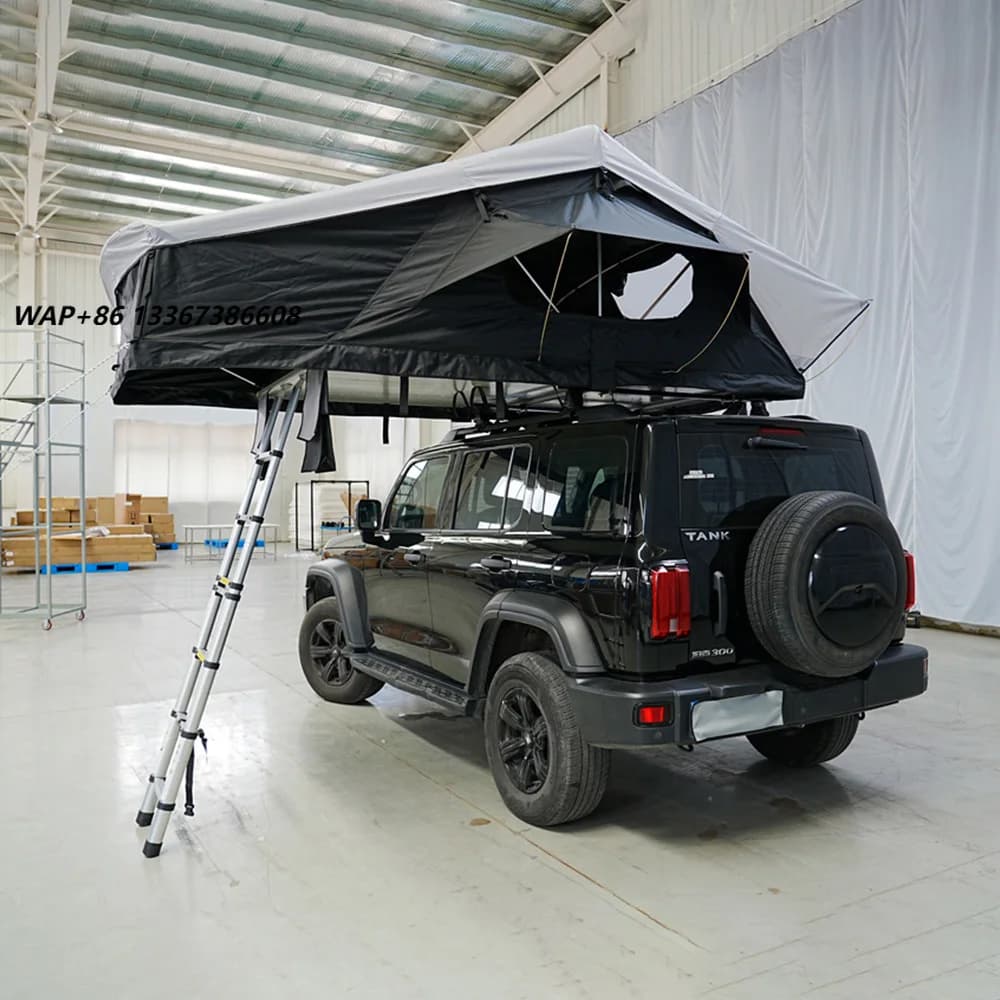 Green Camping Softshell Dachzelt 4 People 4x4 Foldable Camp Tent for Car Camping