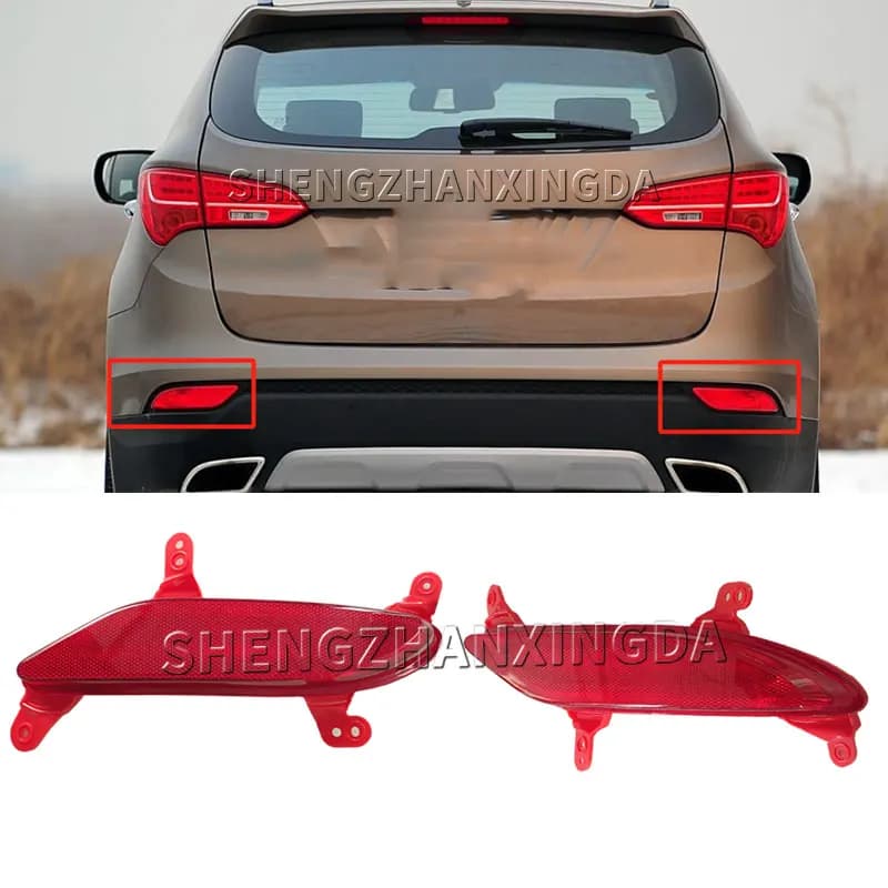 1/2 Piece Rear Bumper Reflector Light ​ ​ Reflective Strips on the Bumper Improve Driving Safety. Suitable for Santa Fe Sport 2013-2016. Bumper Reflective Lights.