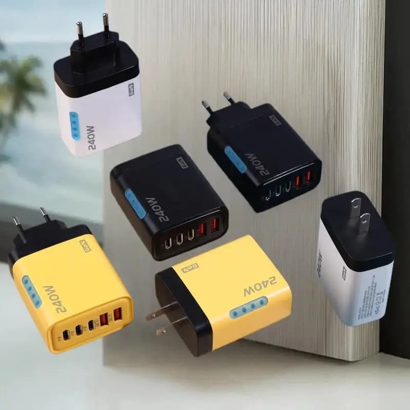 5 In 1 240W GaN USB-C Charger Multi Port PD Quick Charging Adapter EU US Plug For Phone