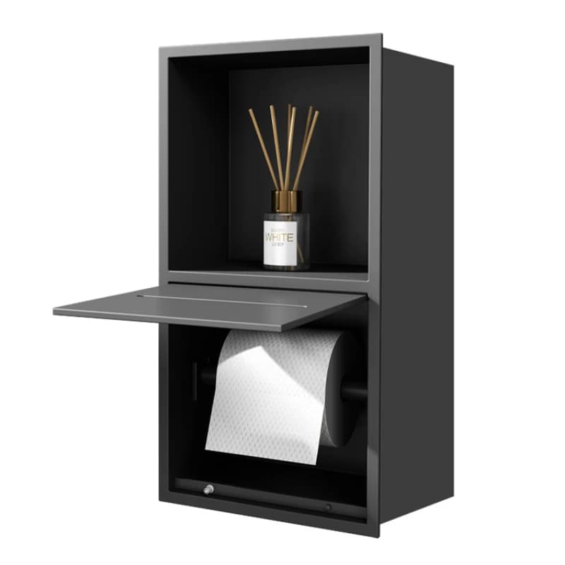 Stainless Steel Recessed Trash Can Tissue Box Hidden Niche Toilet Toilet Paper Rack