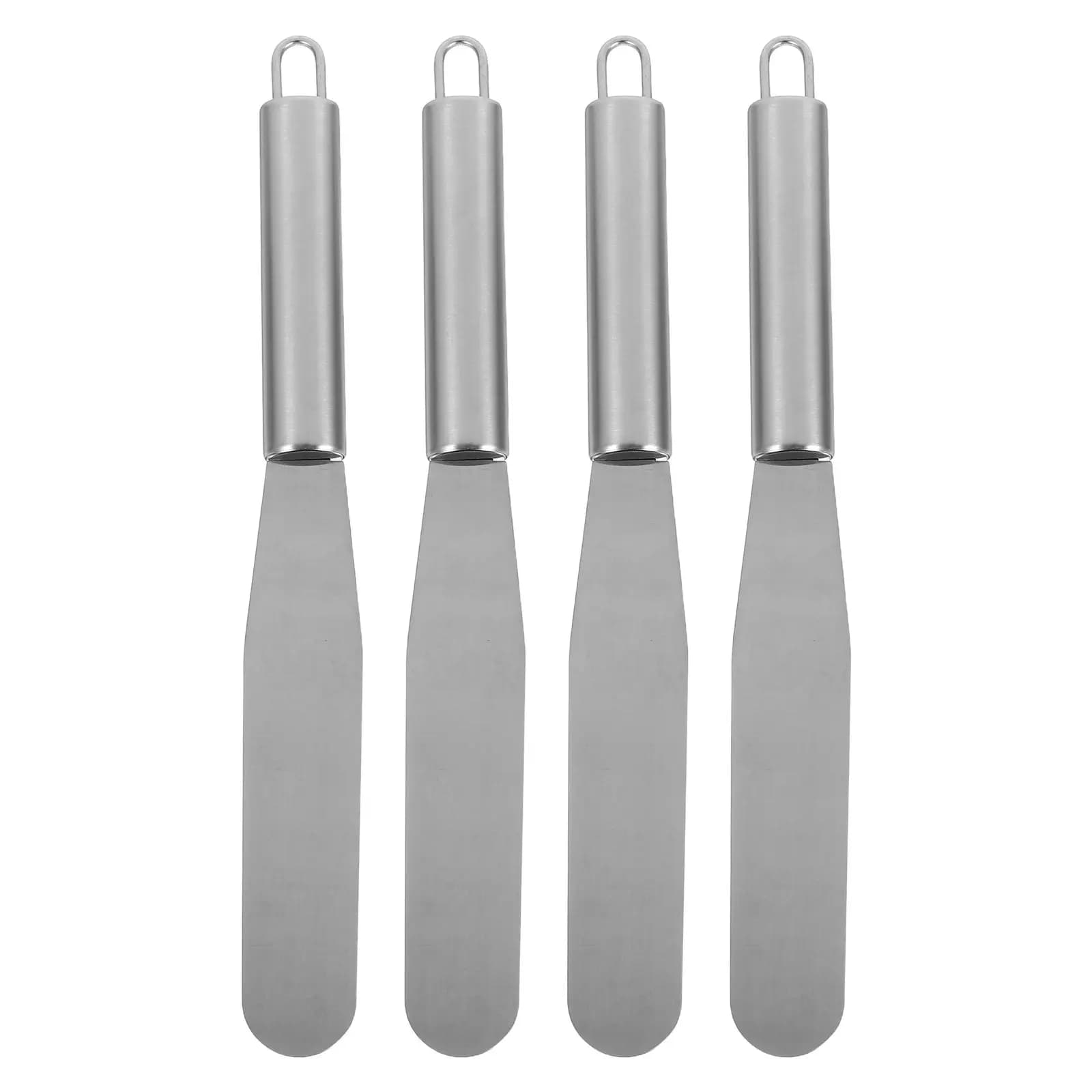 Set of 4 Stainless Steel Cake Decoration Spatulas, Straight Edge Spatulas for Glass and Sweet Decoration