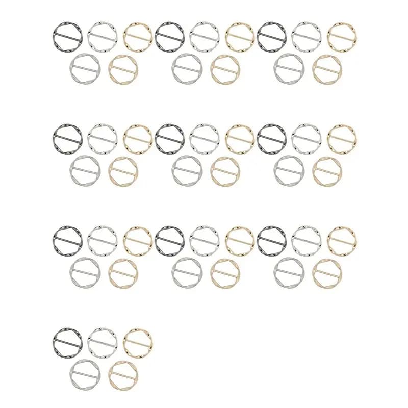 50 Pezzi Anelli Fermacapelli/Clip per Sciarpe da Donna, Fermagli a Nodo Intrecciato per T-Shirt, Fibbie Circolari, Supporti Multiuso per Abbigliamento