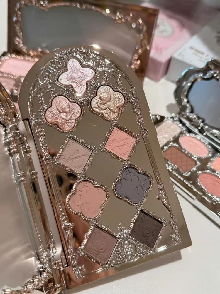 Palette Ombretti Flower Knows Serie Little Angel 9 Colori Glitter Shimmer Lunga Durata
