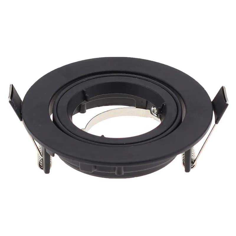 Anello di finitura nero per plafoniera LED da incasso, portalampada GU10 MR16, telaio regolabile, faretto rotondo.