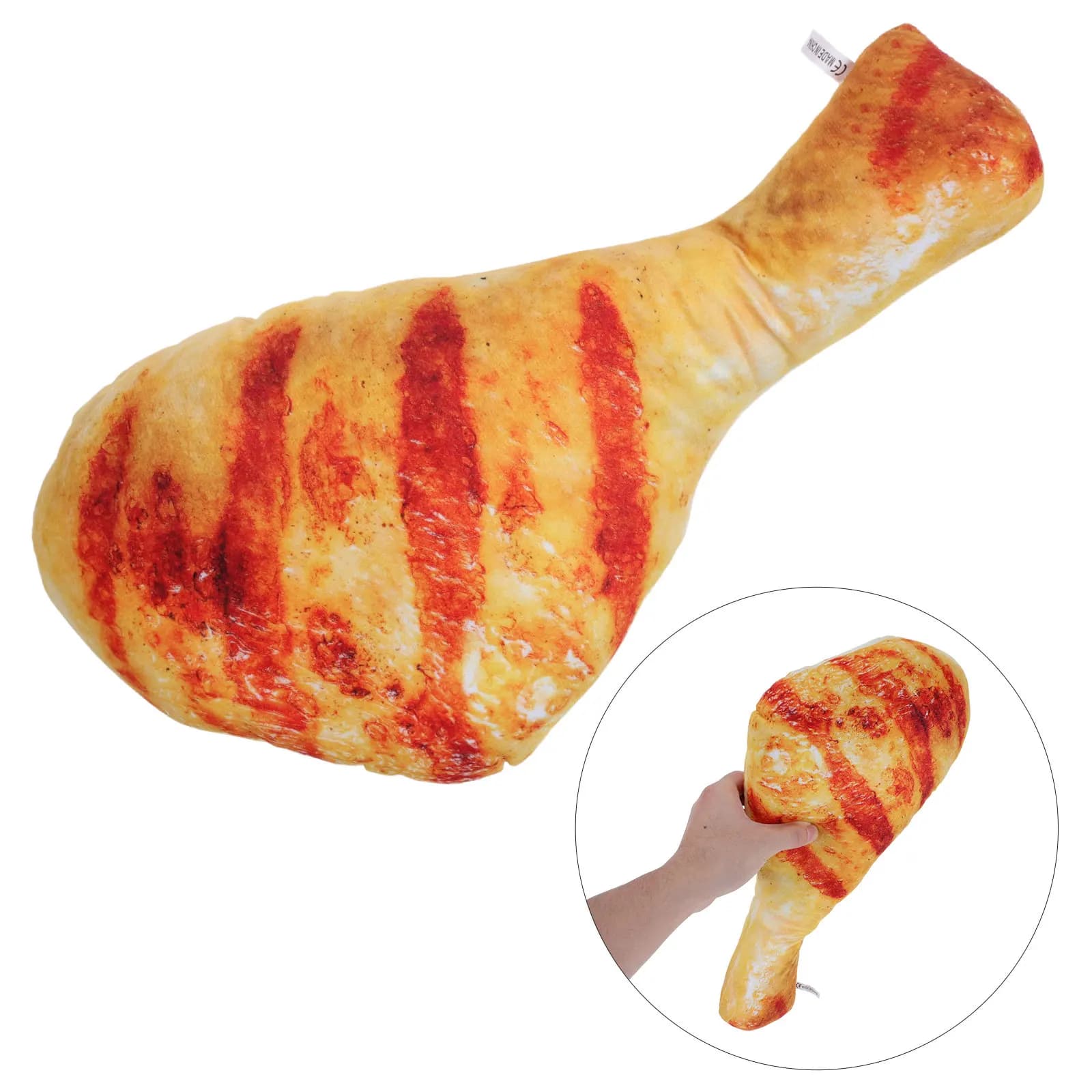 Cuscino a Forma di Coscia di Pollo 3D Realistico, Cuscino Lombare a Forma di Coscia di Pollo Fritto per Divano, Camera da Letto, Arredamento Casa