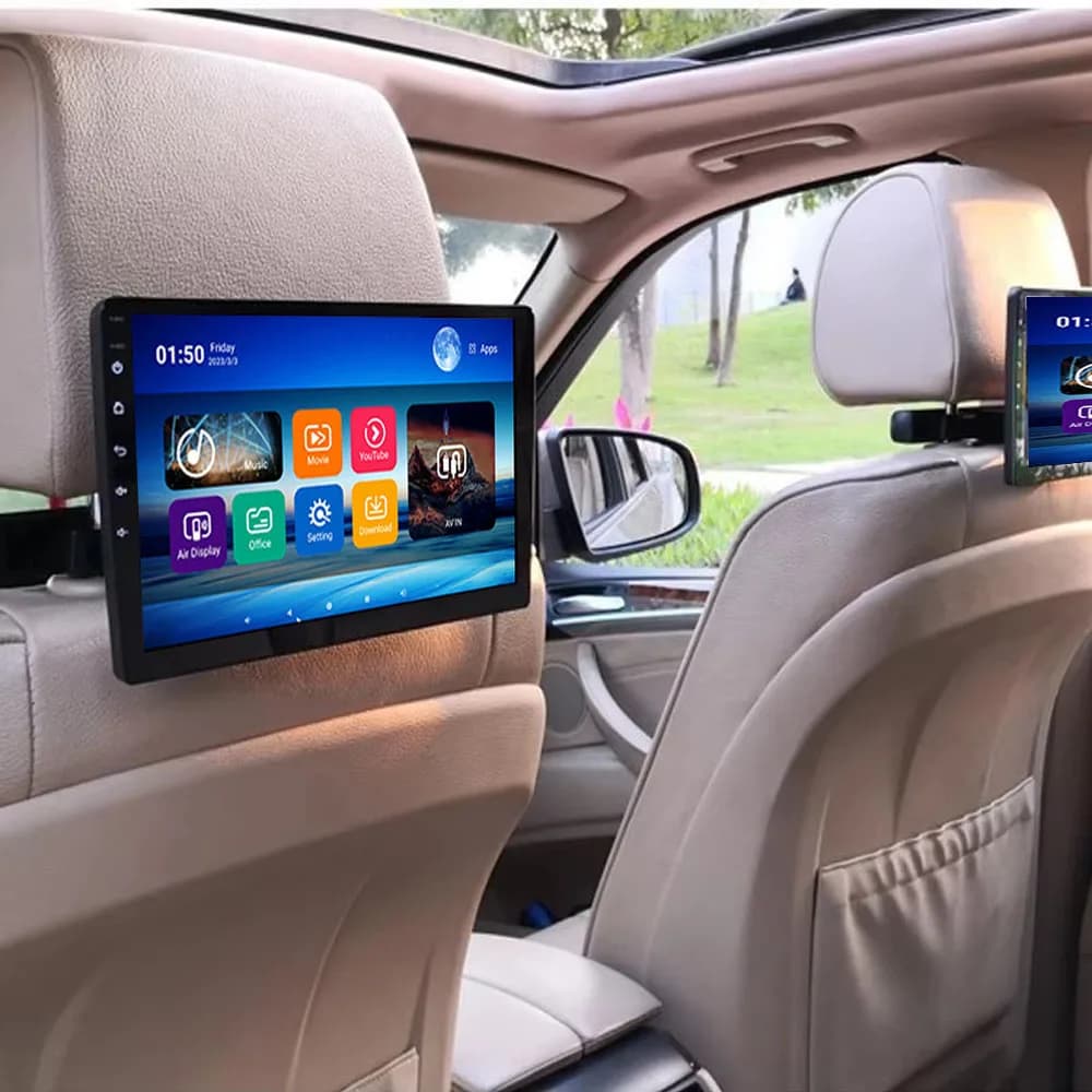 2025 Monitor per poggiatesta per auto 10.1 "Android 8.1 Tablet PC Wifi BT 1G + 16G ROM HDMI Sedile posteriore Intrattenimento Mirroring Scarica APP