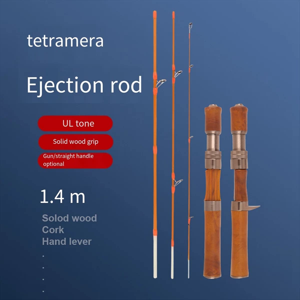 A57T Canna da pesca ultraleggera in fibra di carbonio Casting Lure Pole Bait 1.5-9G Linea Manico in legno Canne da pesca alla trota veloci Canna da lancio