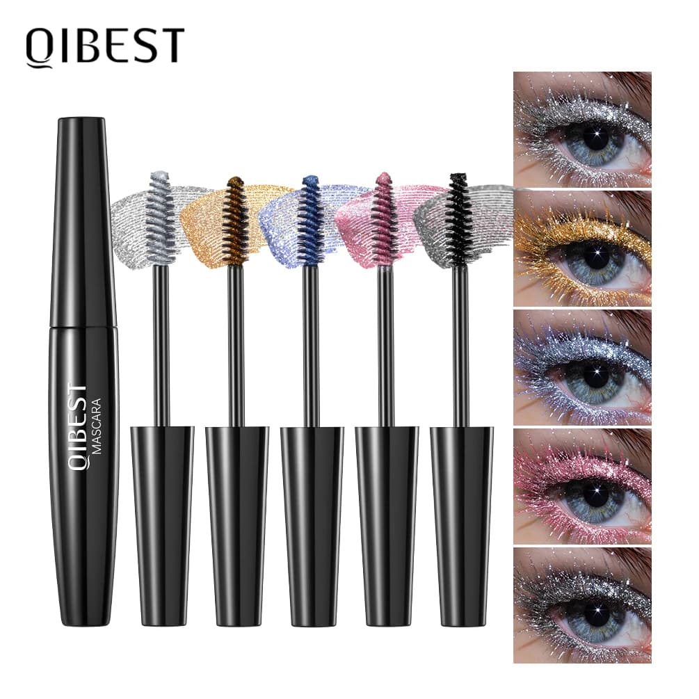 QIBEST Mascara colorato Ciglia Blu Rosso Nastro Mascara colorato impermeabile Mascara volumoso a lunga durata Cosmetici affascinanti