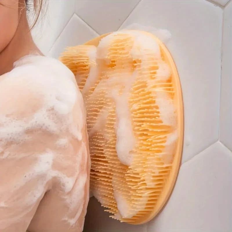 Spazzola per il lavaggio dei piedi, detergente per il corpo, spugna in silicone, tappetino massaggiante da bagno, spazzola per la schiena sotto la doccia, tappetino per il lavaggio dei piedi montabile a parete con ventosa