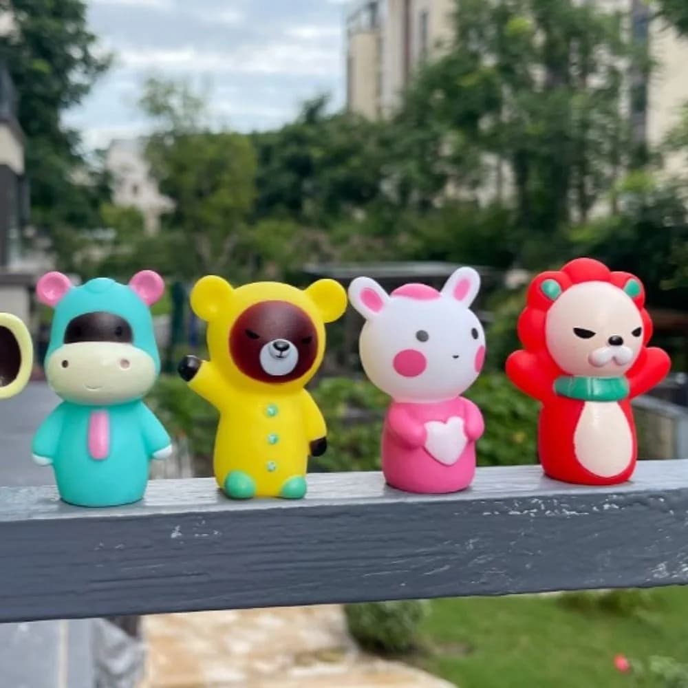 5 pezzi colorati mini animali burattino a mano sicurezza educativa burattino da dito set massaggiagengive da masticare coniglio narrazione