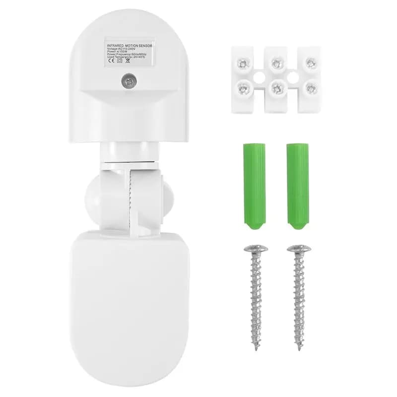 Sensore di movimento a infrarossi A29F AC110V-240V, interruttore regolabile per sensori di movimento PIR per molteplici scenari (Bianco)