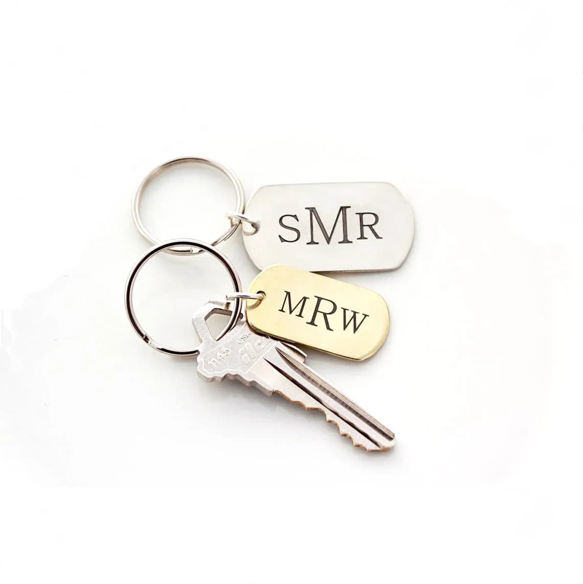 Customized Name Laser Engraved Number Tel Square Military Labels Stainless Steel Keychain Custom DIY Gifts Bachelor Gift