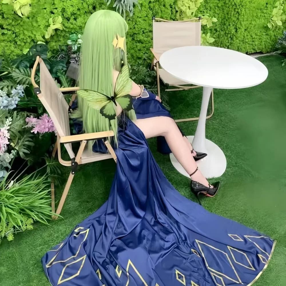 Code Geass C.C. Chess Party Dress Cosplay Costume - Mahjong Soul Collab Full Set for Women