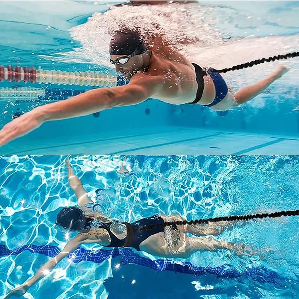 Elastic Band of Resistance for Swimming, Elastic Racing for Training in Pool, Open Exercise, Ausilio Fitness
