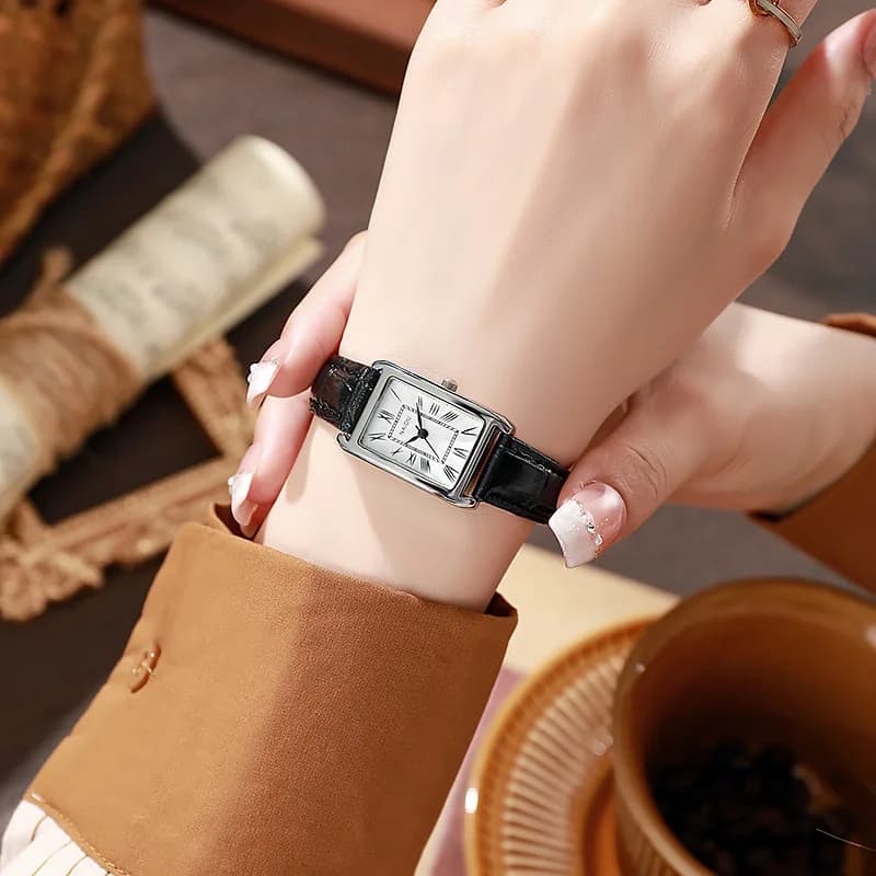 Orologio da Donna di Alta Gamma con Cinturino in Pelle, Stile Business Casual, Movimento al Quarzo, Reloj Mujer