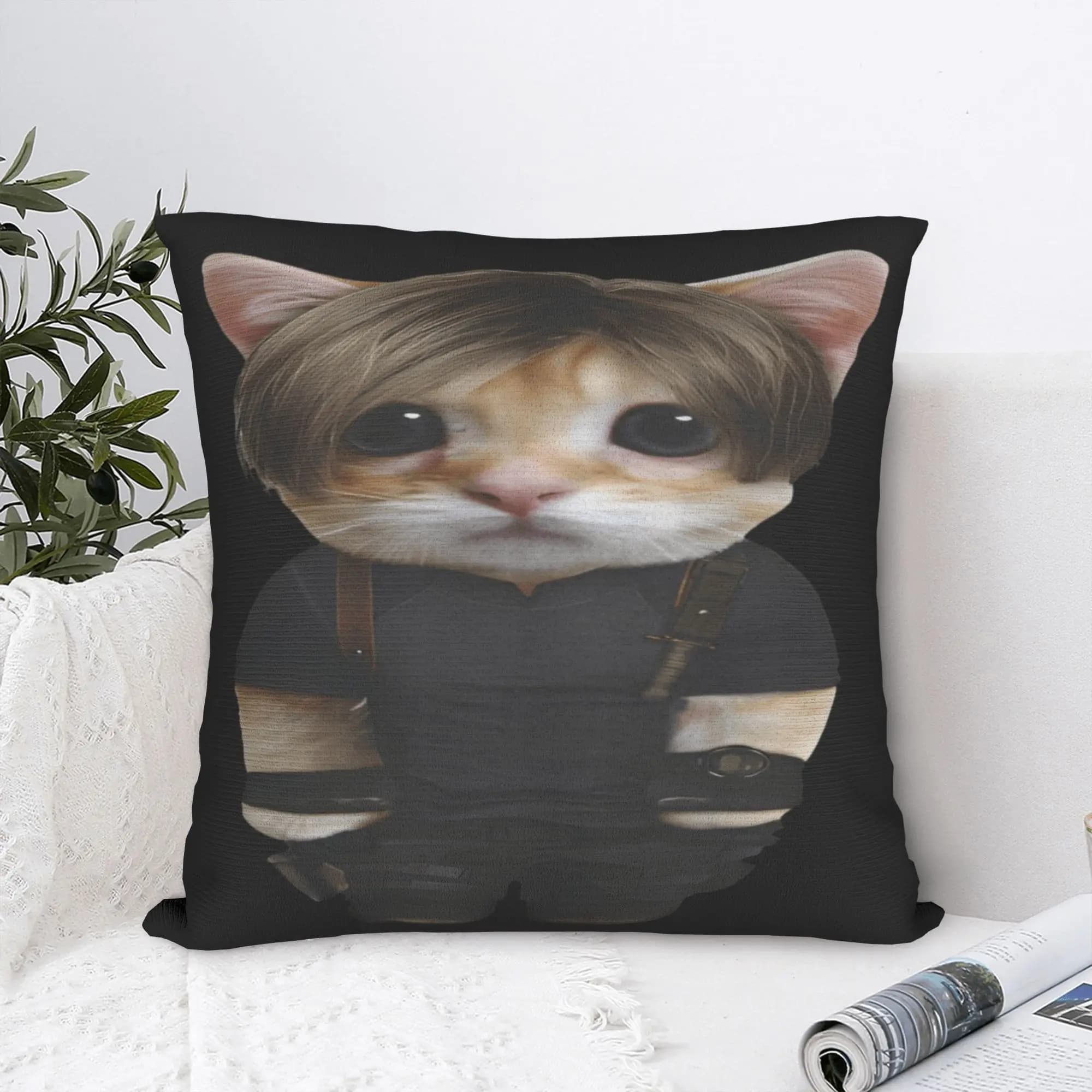 Federe per cuscini con meme del gatto L-Leon Scott Kennedy, federe moderne per divano, decorazione per la casa, fodere per cuscini di design