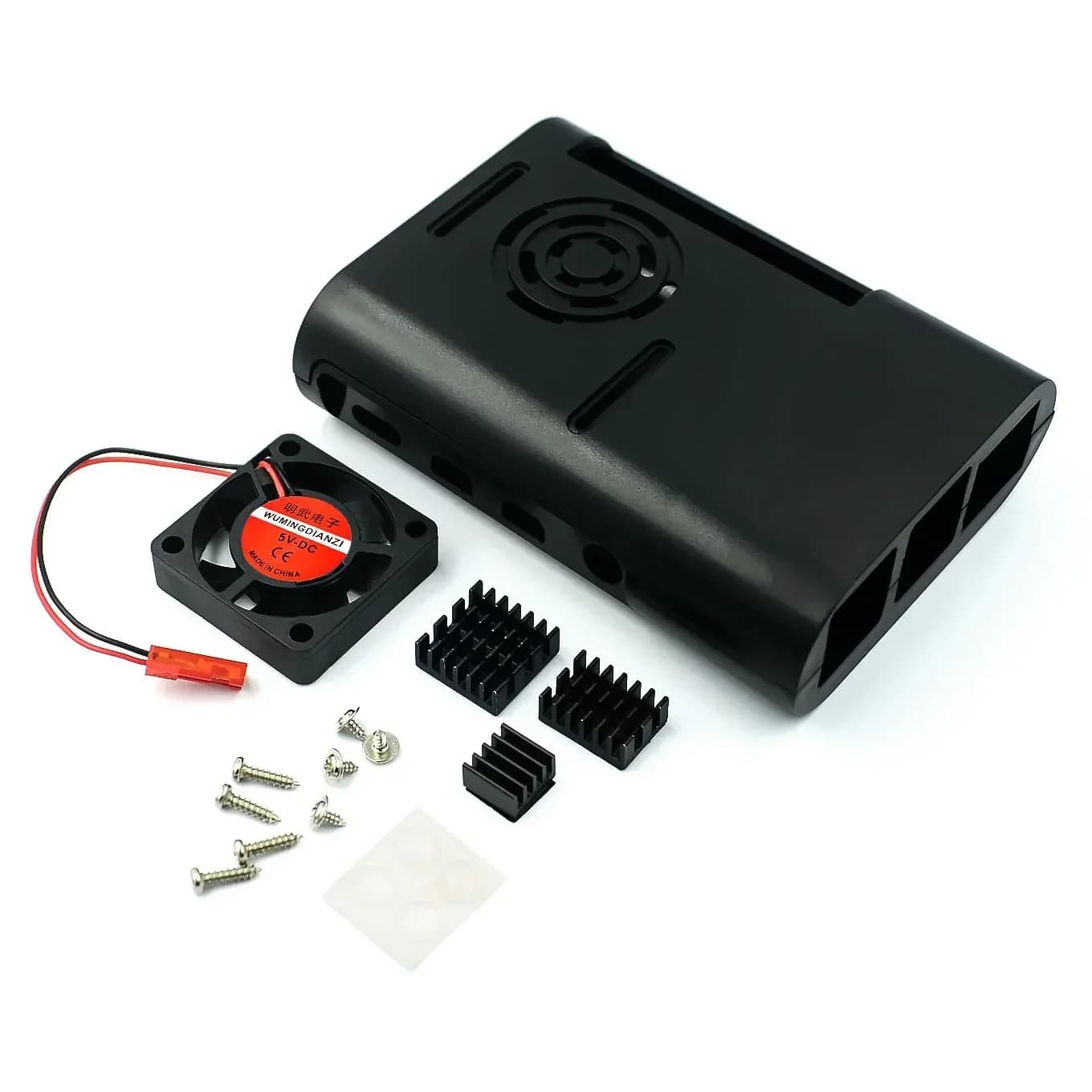 for Raspberry Pi 4!!! New! ABS Pi Box housing with fan module for Raspberry Pi 4B + pure aluminum heat sink from 3 pieces