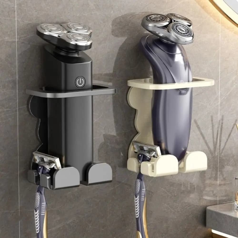 2 Pieces Carbon Steel Wall Mount Holder for Razor, Without Drilling, Electric Sawing Door, Electric Brush Holder