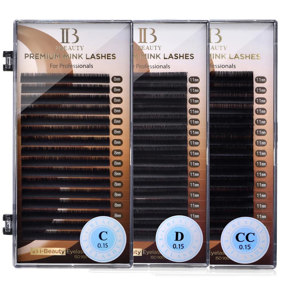 I Beauty Estensione ciglia Ciglia di visone reali premium 0,15 C CC SS D Curl Volume Lash Origianl IB Lash Corea 7-16mm