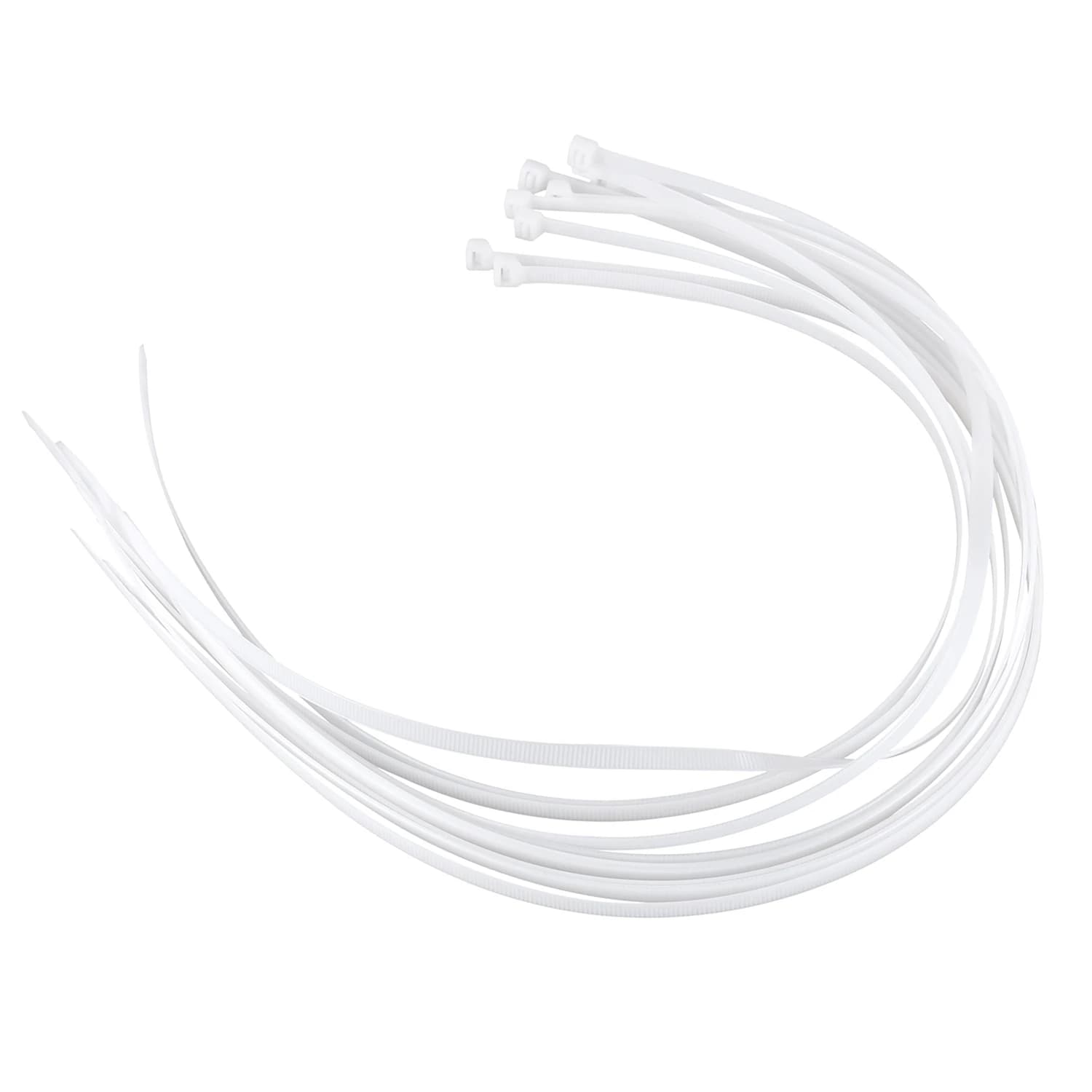 Fascette per cavi extra lunghe da 76 cm, 10 fascette bianche con cerniera
