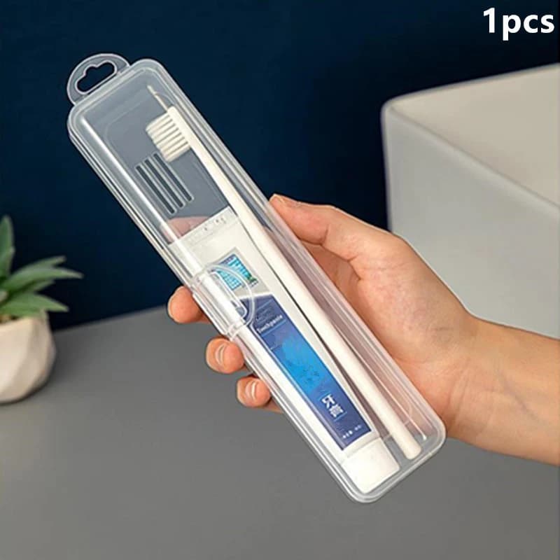 1 pezzo di scatola portatile per spazzolino da denti, custodia in plastica per spazzolino da viaggio, porta spazzolino trasparente, organizer, accessori pratici da viaggio.