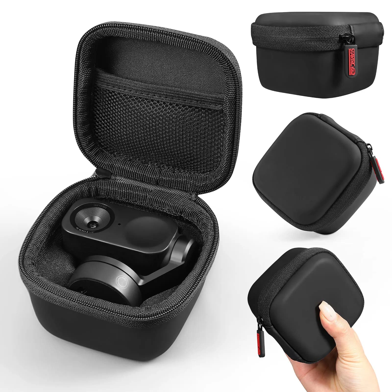 Insta360 Link 2/2C/2 PRO transport case with organizer for webcam accessories, cable adaptor and magnetic support