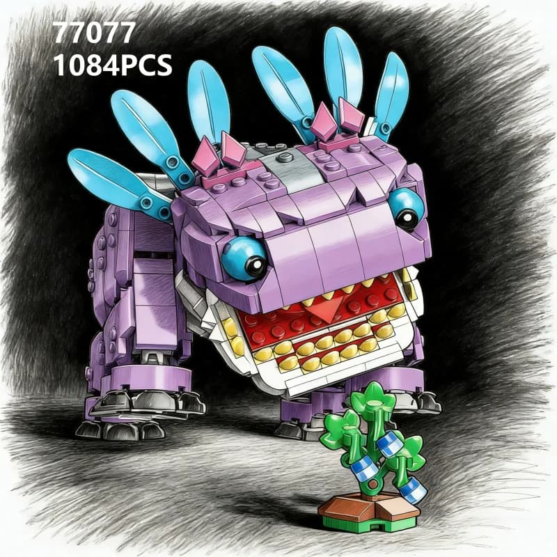 77077 Viola Carino Strano Mostro Klub Modello Assemblare Blocchi Modello Regalo 1084 Pz Mattoni Giocattolo Educativo Per Bambini