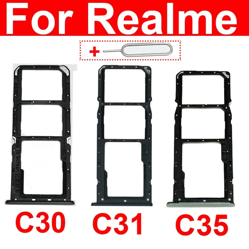 Vassoio per SIM Card per Oppo Realme C30 C31 C33 C35 RMX3501 RMX3511 Dual Sim Card Slot vassoio supporto lettore di schede adattatore parti