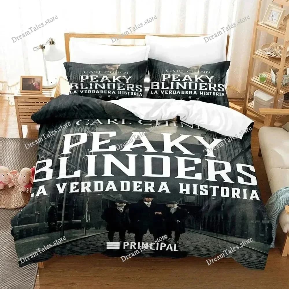 Set di Biancheria da Letto con Stampa 3D Peaky TV Blinders per Ragazzi e Ragazze, Copripiumino e Federe per Letto Singolo, Matrimoniale e King Size, Tessili per la Casa