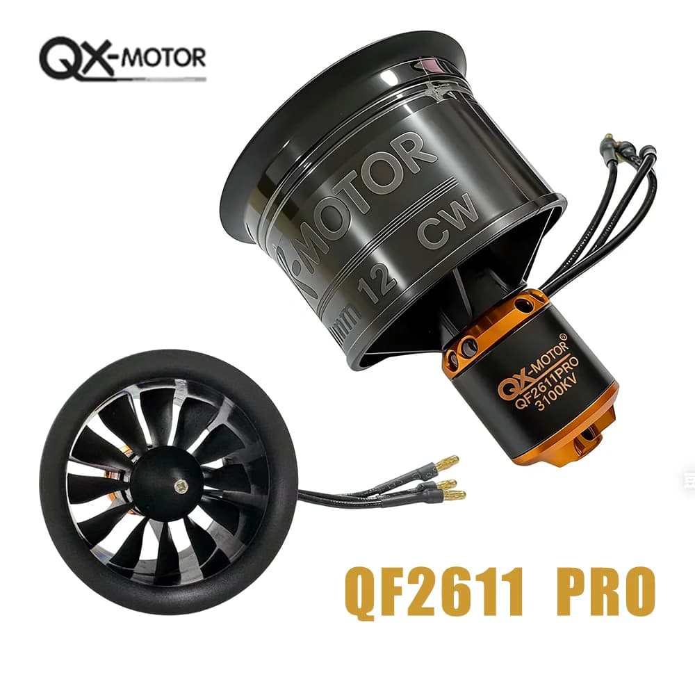 QX-Motor QF2611 PRO 3100/3750KV Ventola Intubata EDF CW CCW da 50mm con 12 Pale per Elicottero a Reazione, Ala Fissa, Parti per Droni Multiasse
