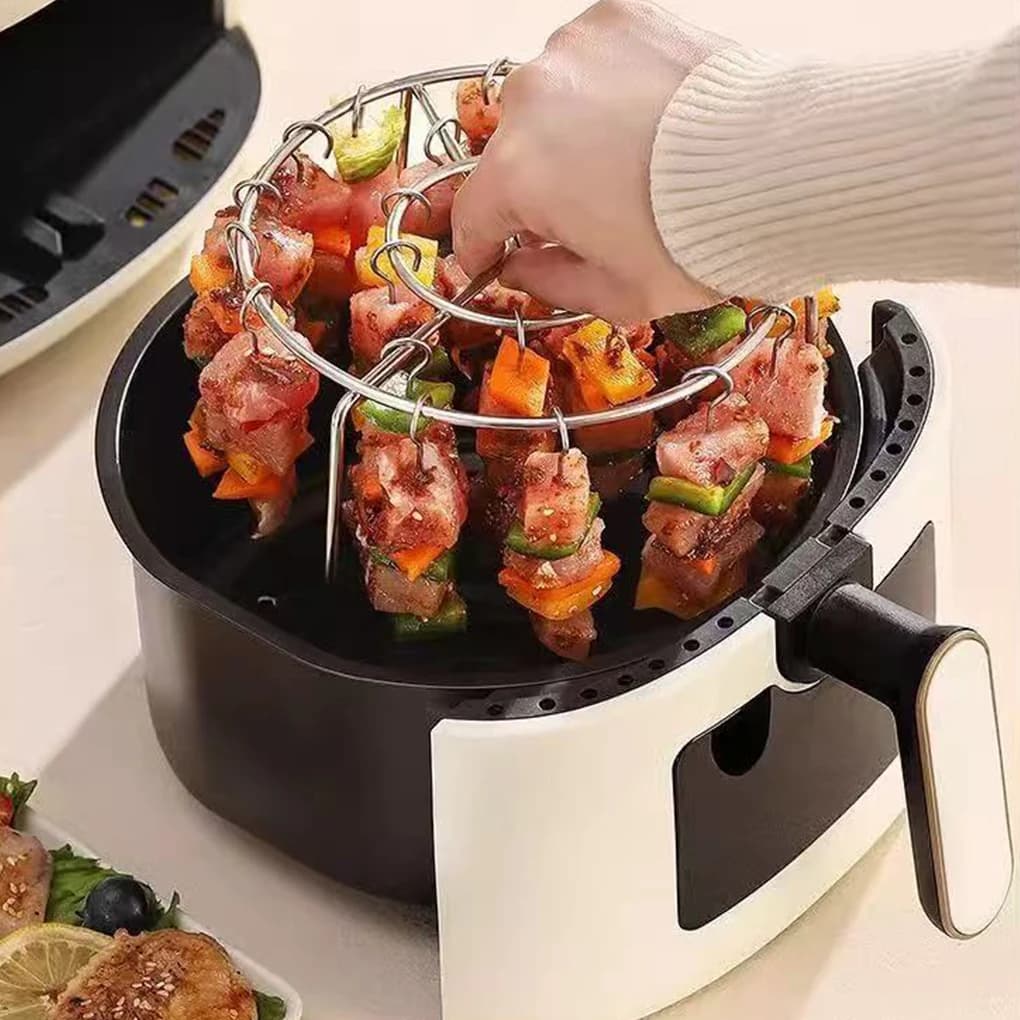 New Air Frying Machine Stainless Steel Vertical Grill Detachable Rope Grill Skewer Bracket for Vertical Barbecue 24/36 Oven Needle