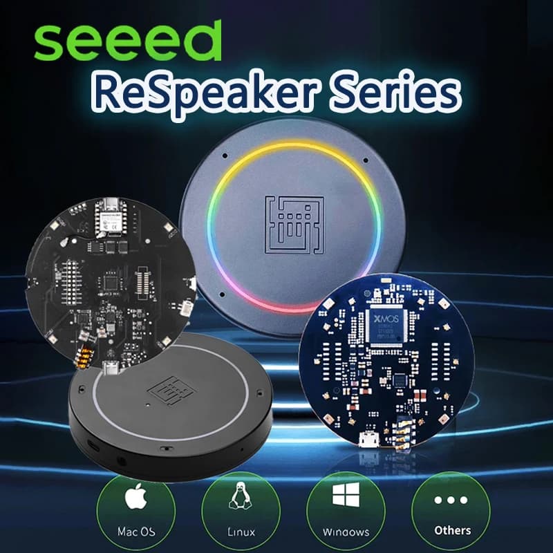 Seeed ReSpeaker Series Mic Array V3.0/USB Mic Array XVF3000 XMOS XVF3800 ESP32S3 Alimentato da AI opzionale, array a 4 microfoni per voce chiara