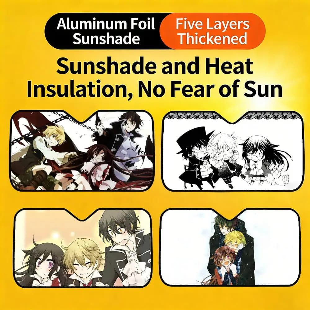 1A-Pandora Hearts Parasole per Auto, Simpatico e Divertente, Personalizzato, Resistente ai Raggi UV, Copertura Parasole per Parabrezza Anteriore
