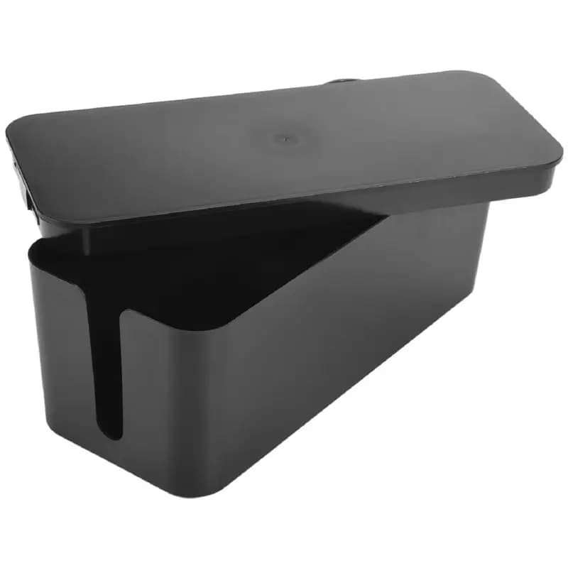 AT84-Cable Management Box, scatola per la gestione dei cavi, utilizzata per nascondere la presa multipla, adatta per casa/ufficio (Nero)