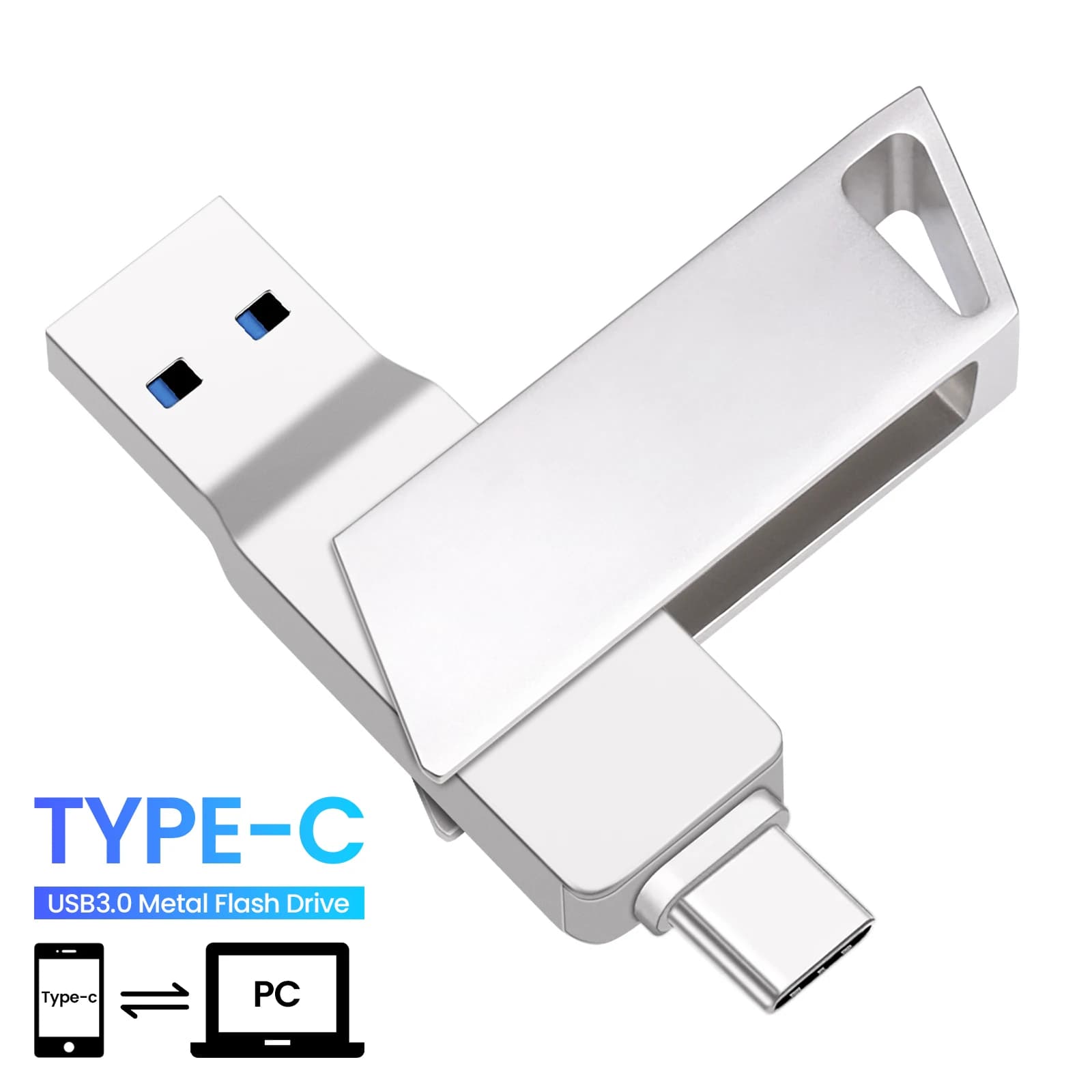 TYPE-C USB 3.0 Flash Drive 128GB USB-C Pen Drive 64GB Mini Metal Pendrive 64GB Creative Business Gifts Memory Disk 32GB 16GB 8GB