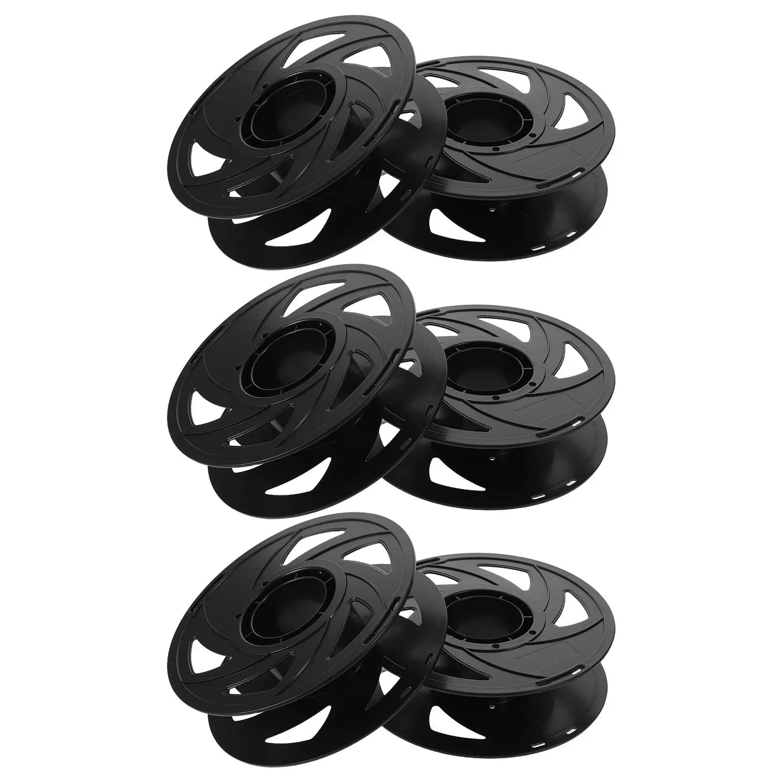 6 Reusable 3D Printer Filament Bobbins, Plastic, Cable, Optimized for Air Flow, Anti-Group, for ABS PETG