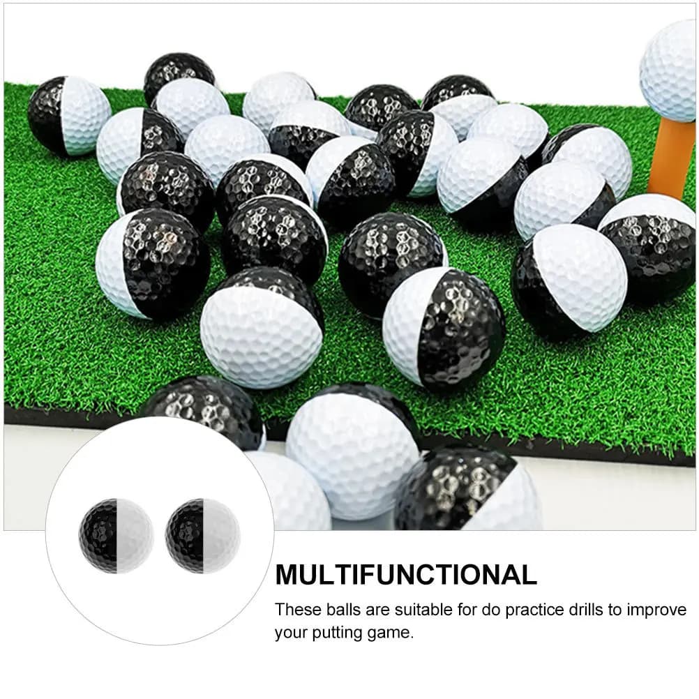 2 Palline da Golf Professionali Bicolore per Allenamento, Set per Esercizi di Putting e Miglioramento del Controllo