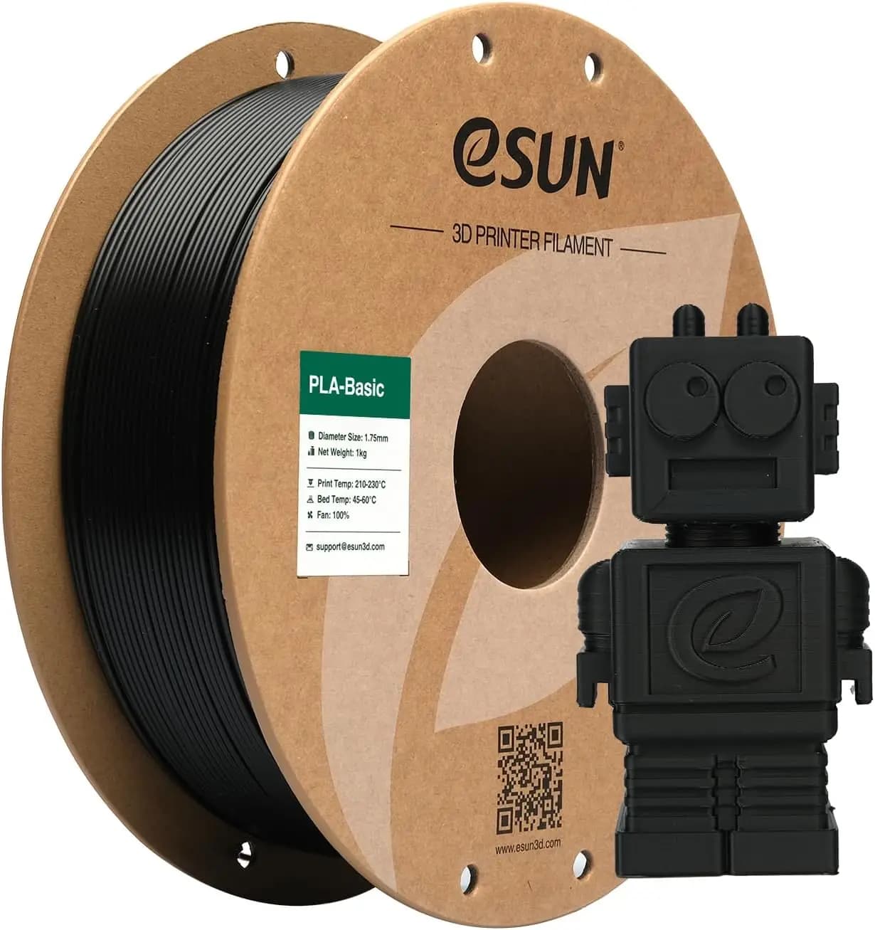 High Speed PLA Filament 1.75mm, 1KG Spool, Fast Printing 3D Printer Filament, Black