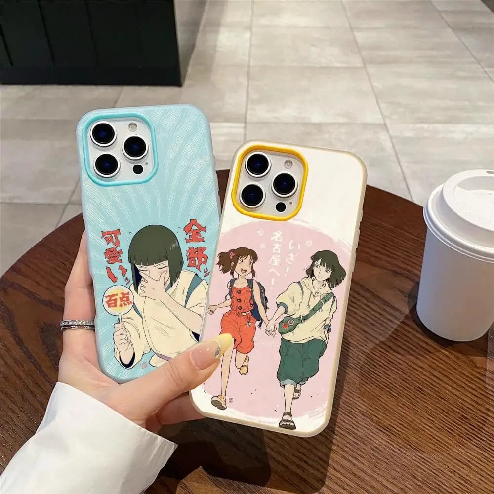 Custodia per telefono commemorativa dell'animazione di Hayao Miyazaki, custodia antiurto a doppio strato in gel per iPhone 17 16 15 14 13 12ProMax