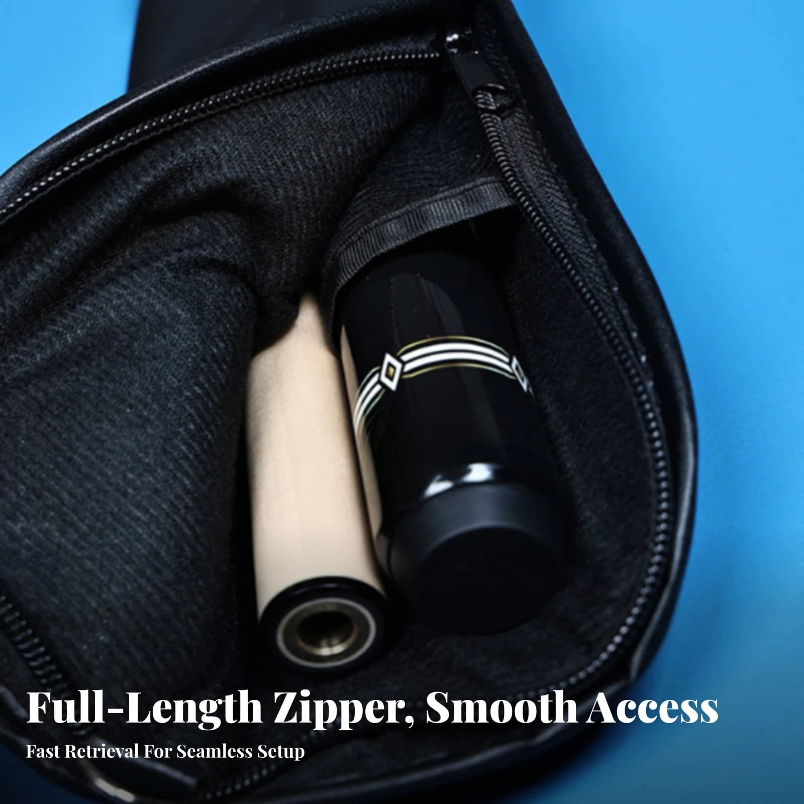 Billiard Cue Case Slim Pool Cue Case Pool Stick Bag Portable Impact-Resistant for Travel