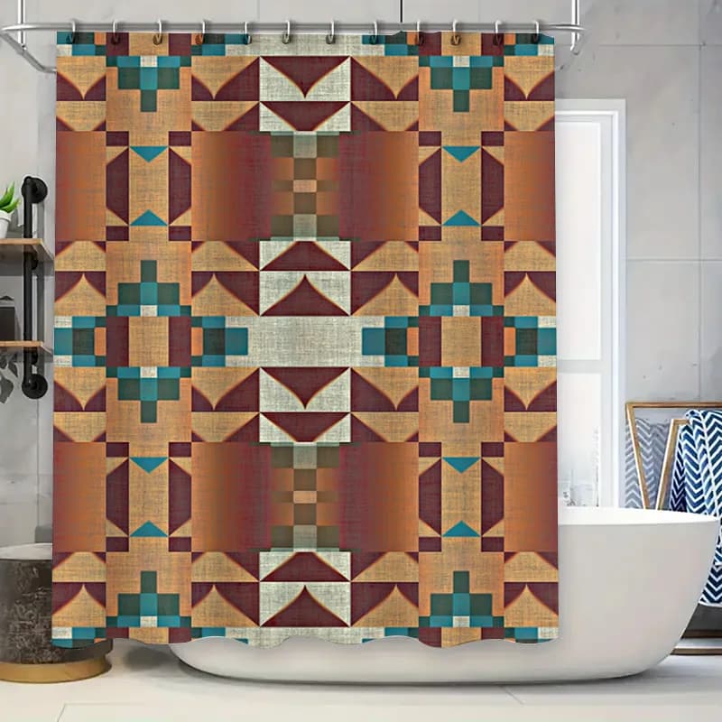 Tenda da doccia decorativa Tessuto impermeabile Decorazioni per la stanza del bagno Stampa Decorazione per la casa Dimensioni personalizzabili disponibili