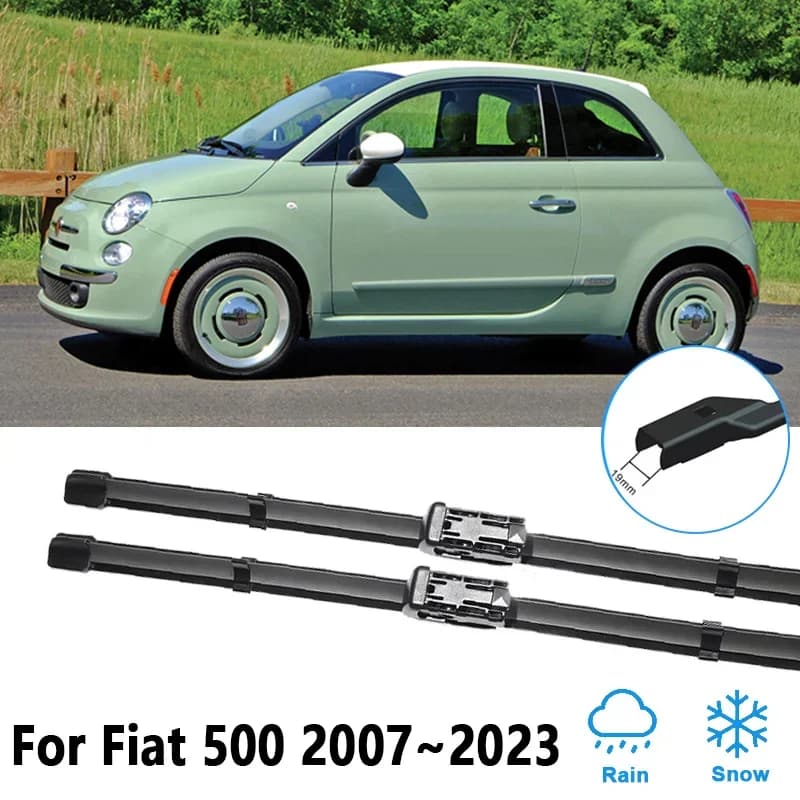 Front Wiper Blades For FIAT 500 2007~2023 2010 2015 2018 Windshield Cleaning Rubber Brushes Replacement Parts Auto Accessories