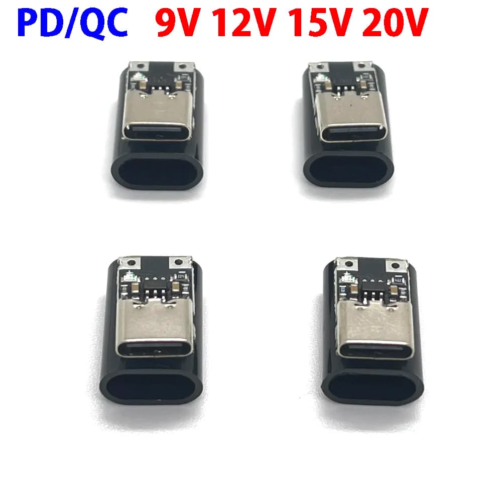 PD 2 3.0 LDE Fast Charge PD/QC PD decoy module 9V 12V 15V 20V DC cable trigger USB Type-C male QC4 charge connector
