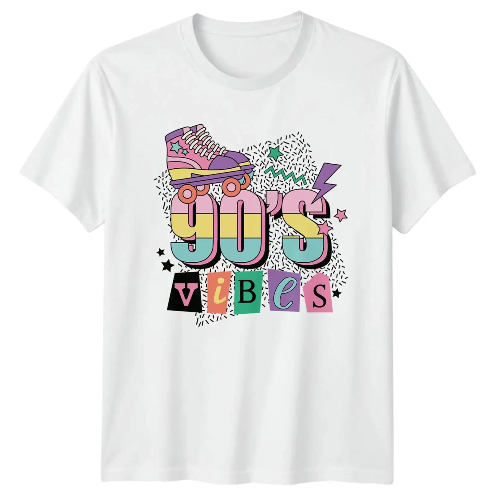 90s Vibes T Shirt Roller Skate Retro Pop Culture Birthday vintage Washed Versatile Soft Top For Everyday Wear streetwear
