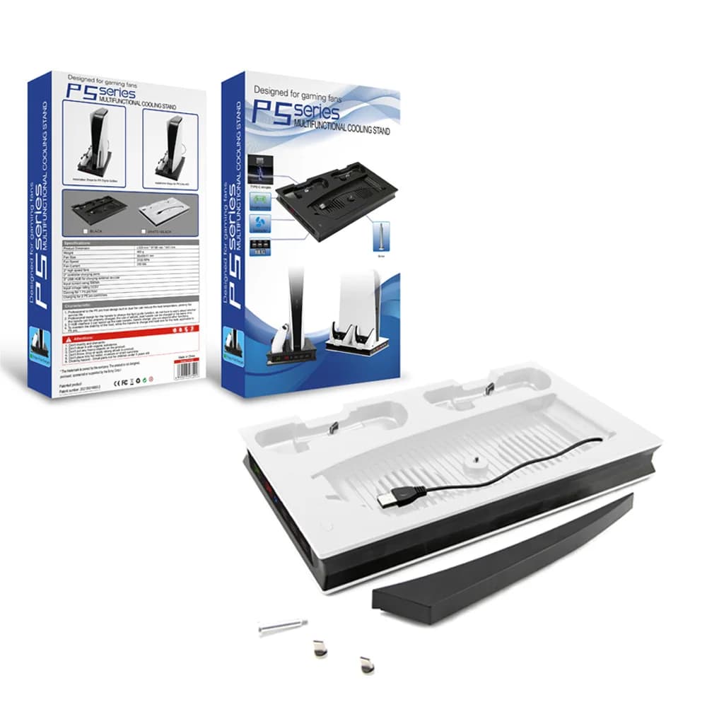 Ventola di raffreddamento per Sony PS5 Playstation 5 Console di gioco Play Station PS 5 Accessori per supporto Supporto base controller caricabatterie di controllo