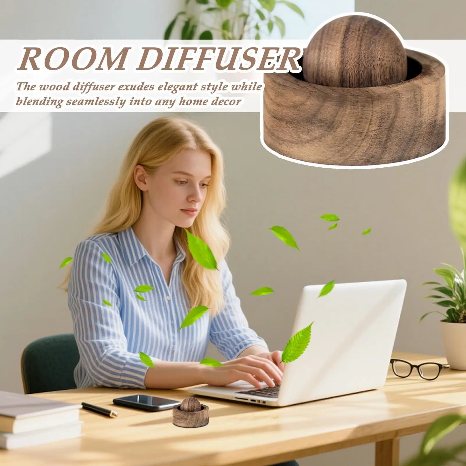 Diffusori di legno per la purificazione dell'aria domestica Diffusore di fragranze per ambienti da tavolo per viaggiatori in ufficio Dormitorio per studenti universitari